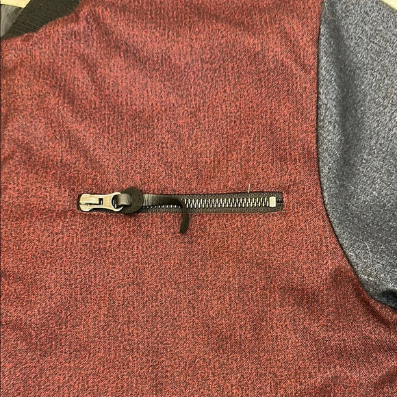 Native Youth Zip up Burgundy and Black Bomber Jacket - Picture 4 of 13